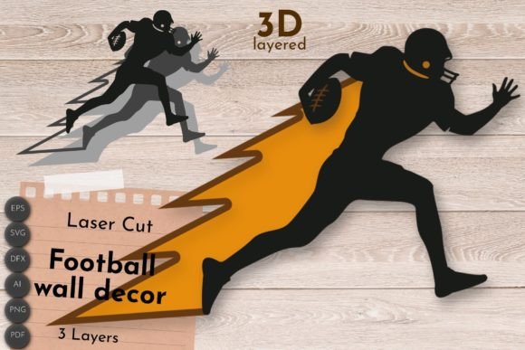 Download American Football 3D Layered SVG, Sport - Layered svg Collection