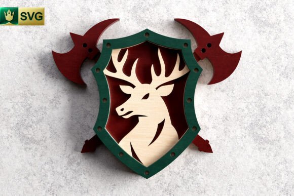 Download Deer Shield 3D Layered SVG | Fantasy Cut - Layered svg Collection
