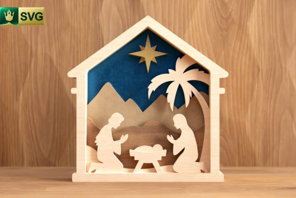 Download Nativity Scene 3D Layered SVG V1 - Layered svg Collection