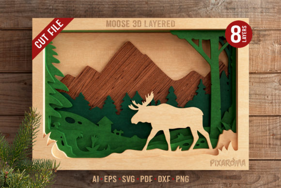 Download Moose 3D Layered SVG Cut File - Layered svg Collection