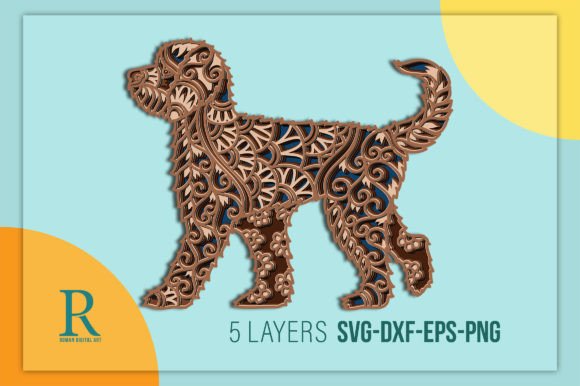 Download 3D Goldendoodle Mandala SVG Multilayered - Multilayer Collection