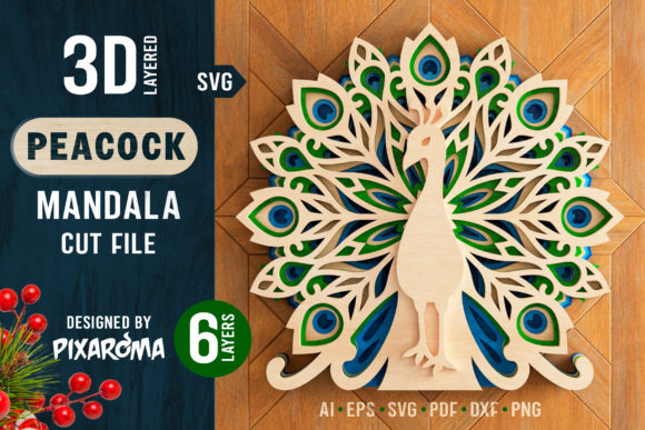 Download Peacock Mandala 3D Layered SVG Cut File - Layered svg Collection