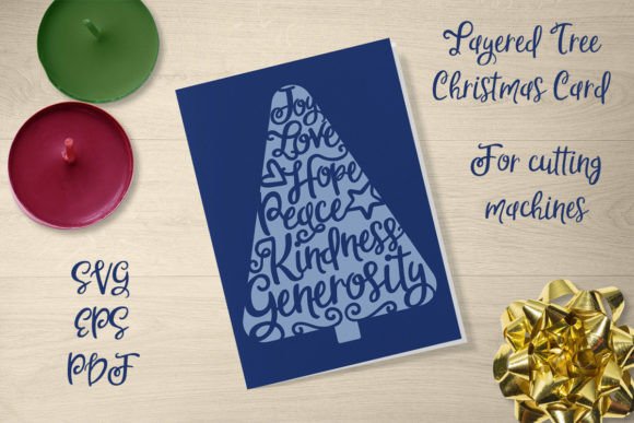Download Christmas Card Tree Words Layered SVG - Layered svg Collection