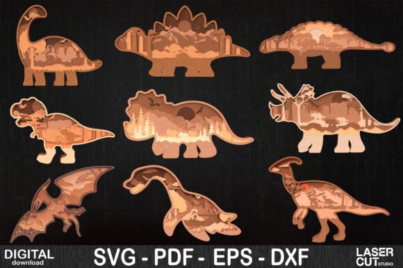 Download Dinosaur 3D Layered SVG Bundle - Layered svg Collection