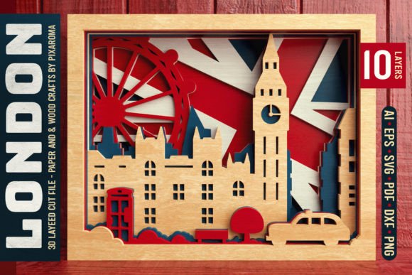 Download London Shadowbox 3D Layered SVG Cut File - Layered svg Collection