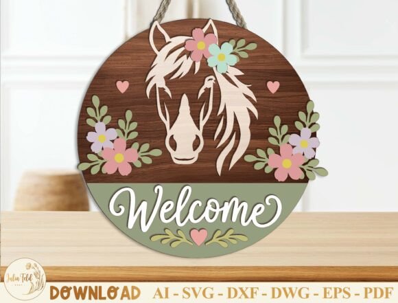 Download Horse Welcome Sign Laser Cut File SVG - Welcome sign laser cut Collection