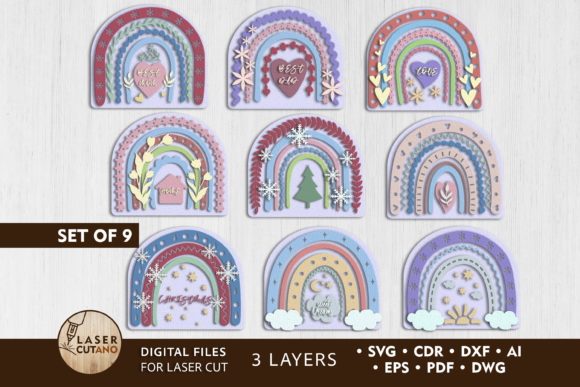 Download Set of Rainbows Multilayer Cut Files - Multilayer Collection