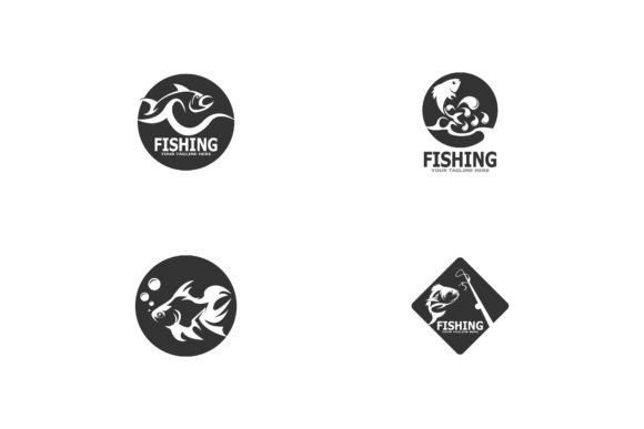 Download Black Fishing Silhouette Logo Template - Premium Resources