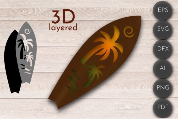 Download 3D Layered SVG, Surf Laser Cut File Png - Layered svg Collection