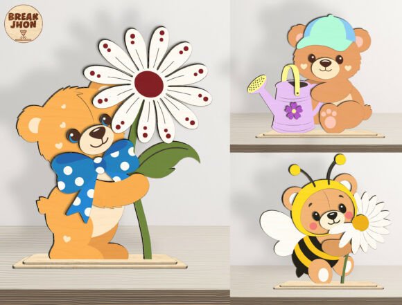 Download Spring Bear 3D Layered SVG Bundle - Layered svg Collection