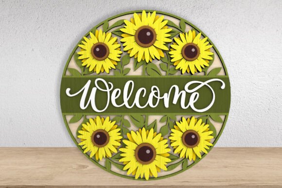 Download Sunflower Welcome Sign Laser Cut File - Welcome sign laser cut Collection