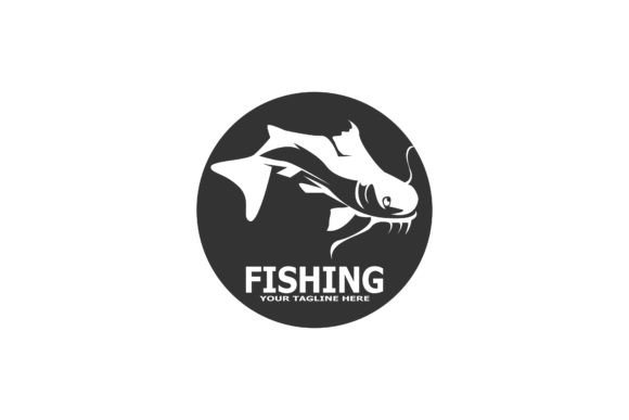 Download Black Fishing Silhouette Logo Template - Premium Resources