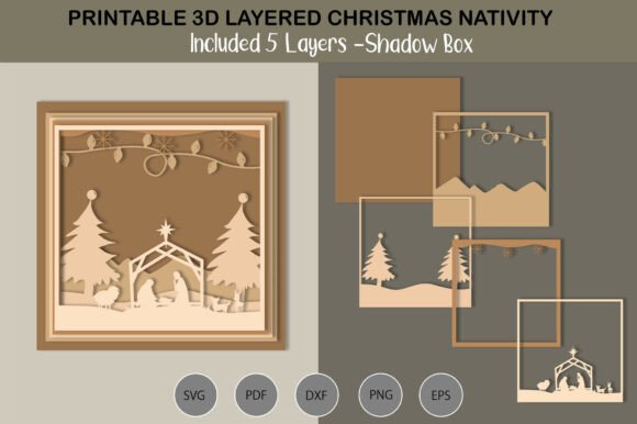 Download Christmas Nativity 3D Layered SVG - Layered svg Collection