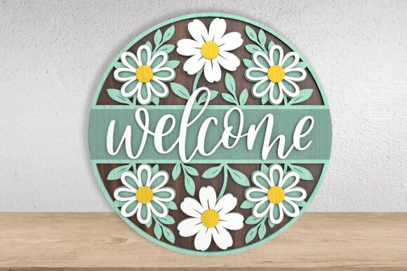 Download Daisy Welcome Sign Laser Cut File - Welcome sign laser cut Collection