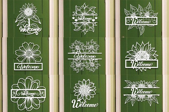 Download Sunflower Welcome Sign Laser Cut Bundle - Welcome sign laser cut Collection