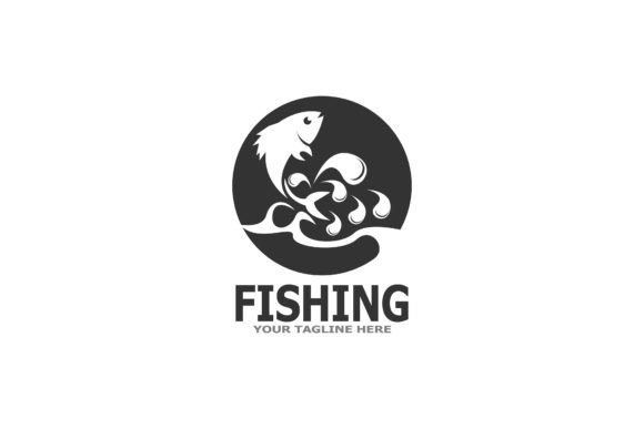 Download Black Fishing Silhouette Logo Template - Premium Resources