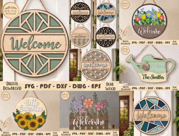 Download Welcome Sign Laser Cut SVG Bundle - Welcome sign laser cut Collection