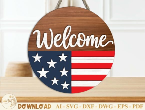 Download Patriotic Welcome Sign Laser Cut SVG - Welcome sign laser cut Collection