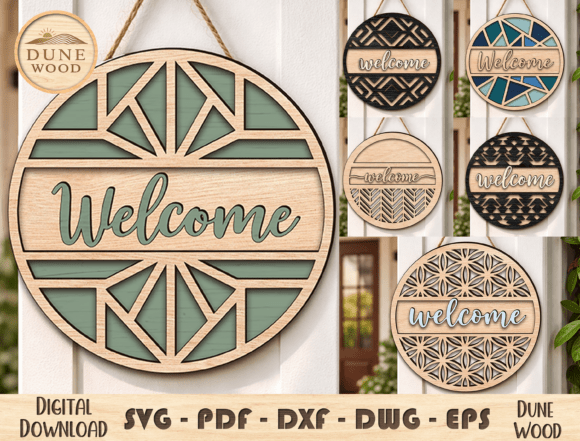 Download Round Welcome Sign Laser Cut File - Welcome sign laser cut Collection