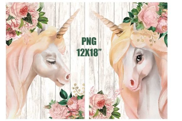 Download Unicorn Wall Art on Wood with Flowers - Unicorn wall art Collection