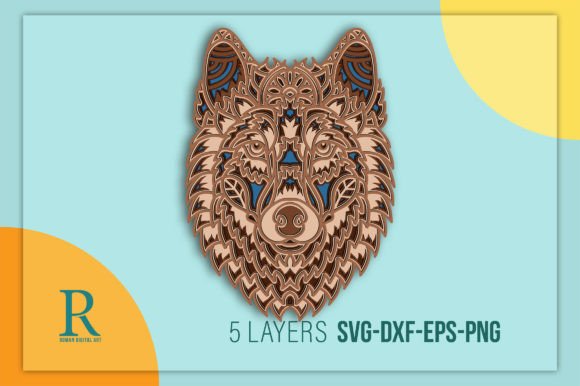Download Multilayered Wolf Mandala SVG Design - Multilayer Collection