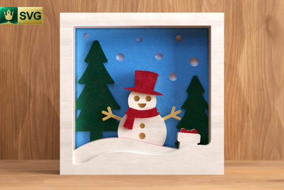 Download Cute Christmas Snowman 3D Layered SVG - Layered svg Collection