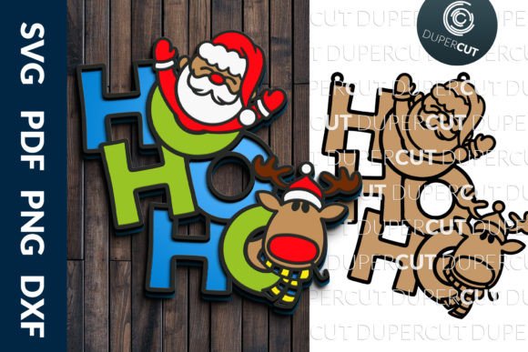 Download HO-HO-HO Holiday Sign - Layered SVG - Layered svg Collection