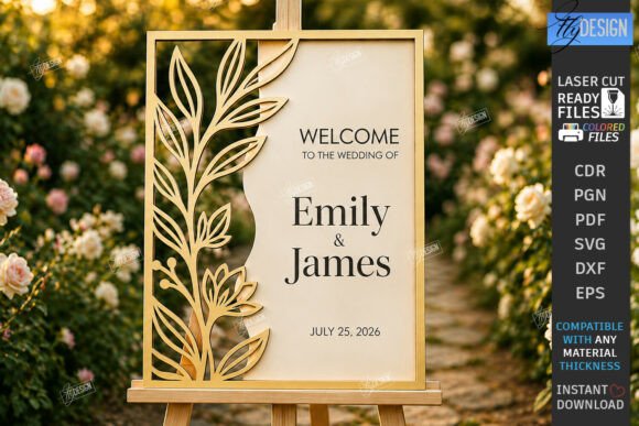 Download Wedding Welcome Sign Laser Cut | Floral - Welcome sign laser cut Collection