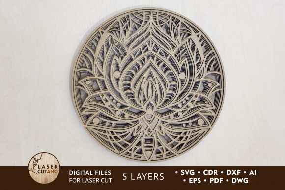 Download Multilayer Cut Files - Lotus Mandala - Multilayer Collection