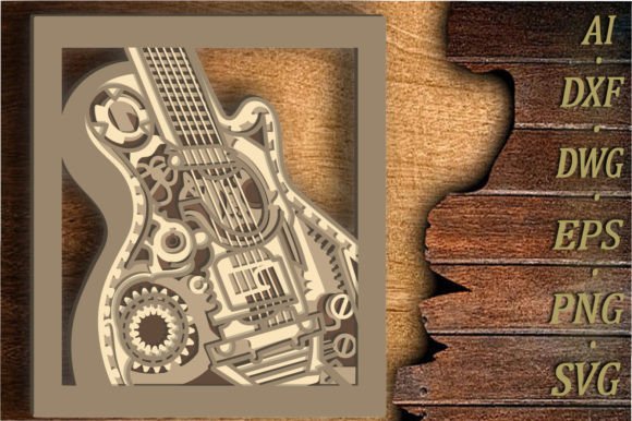 Download Guitar - Multilayer Cut Files for Laser - Multilayer Collection